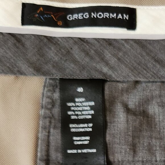 Greg Norman Tan Flat Front Golf Shorts Size 40 - Picture 3 of 9